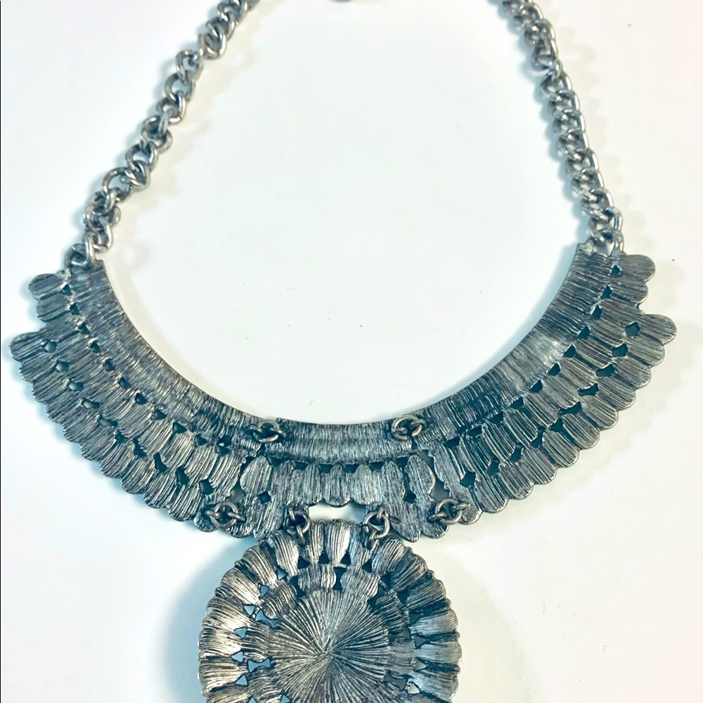 COPY - Turquoise color necklace stainless / silver and claw clasp. 16” choker … - Picture 3 of 4